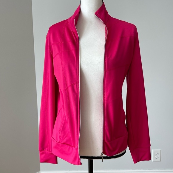 Tail size small zip up jacket in fuchsia bright color workout athleisure casual - Picture 2 of 13